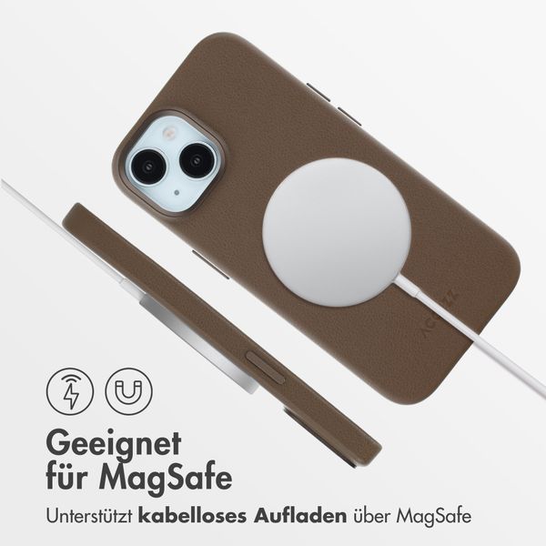Accezz MagSafe Leather Backcover Apple iPhone 15 - Kaffeebraun
