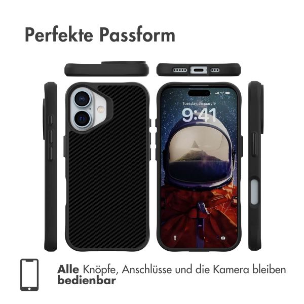 imoshion Rugged Hybrid Carbon Case Apple iPhone 16 Plus - Schwarz