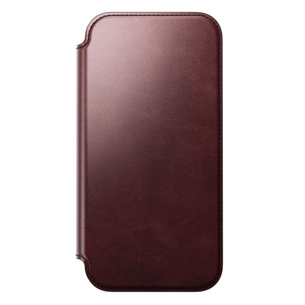 Nomad Modern Horween Leather Folio Bookcase mit MagSafe Apple iPhone 17 Pro Max - Burgundy