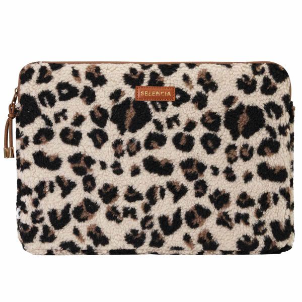 Selencia Teddy Laptop Hülle 13-14 Zoll - Laptop Sleeve - Leopard