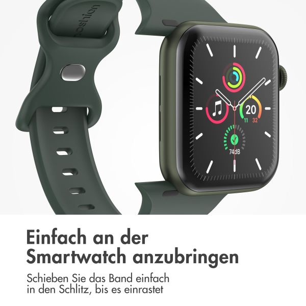 imoshion Silikon-Armband⁺ für  Apple Watch Series 1 t/m 9 / SE (38/40/41 mm) | Series 10 / 11 (42 mm) - Größe S/M - Olive