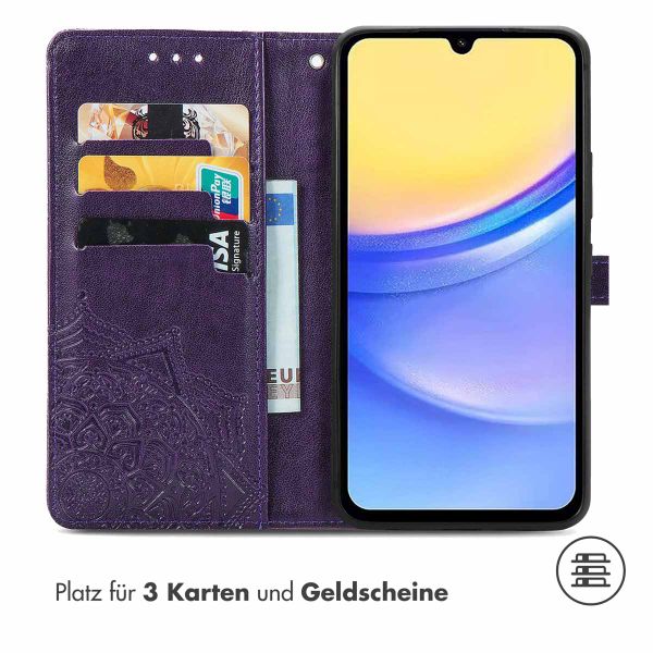 imoshion Mandala Klapphülle für das Samsung Galaxy A15 (5G/4G) - Violett