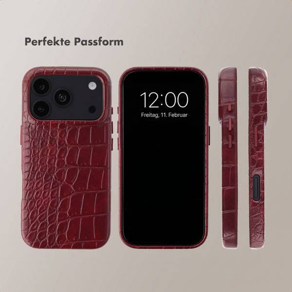Selencia Croco Backcover mit MagSafe Apple iPhone 18 Pro Max / 17 Pro Max - Burgundy