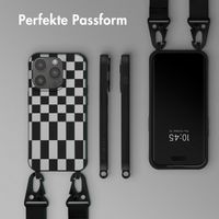 Selencia SilikonHülle design mit abnehmbarem Band Apple iPhone 14 Pro - Irregular Check Black
