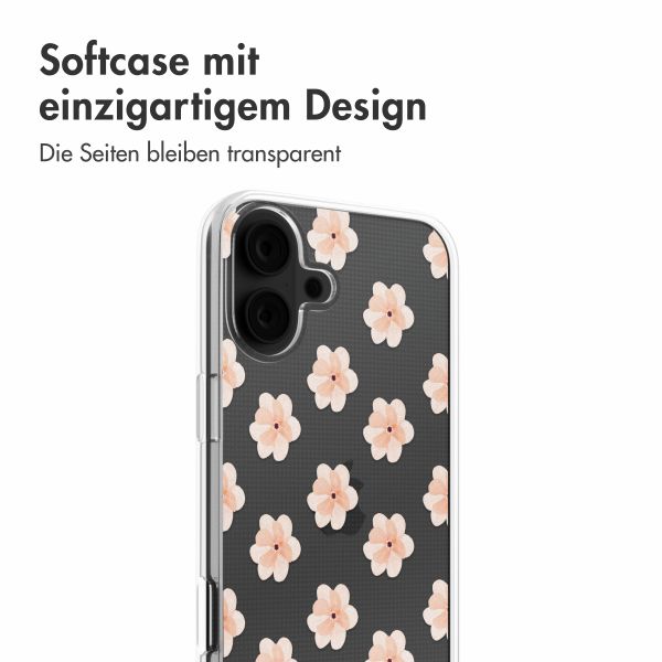 imoshion Design Hülle Apple iPhone 16 - Floral Peach