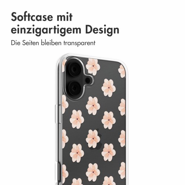 imoshion Design Hülle iPhone 16 - Floral Peach