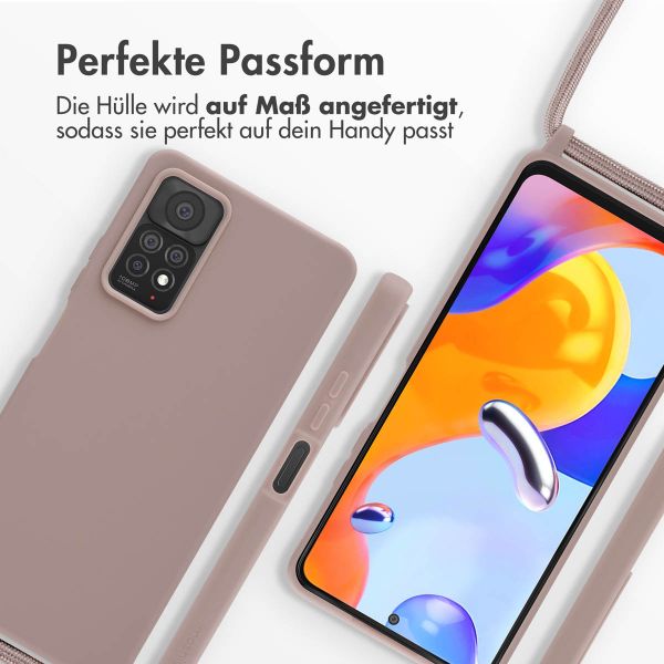 imoshion Silikonhülle mit Band für das Xiaomi Redmi Note 11 Pro - Sand Pink