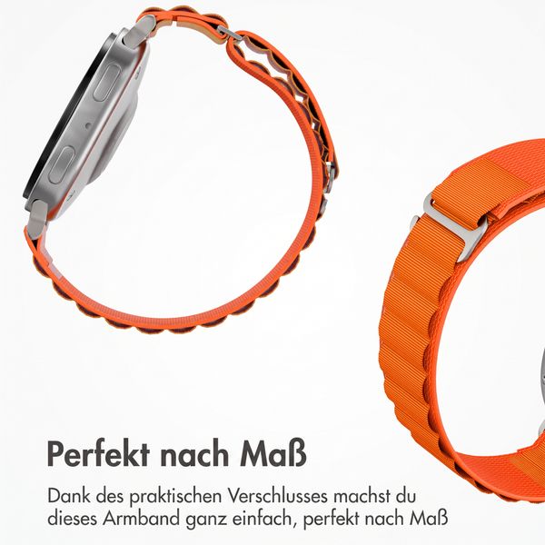 Accezz Nylon Alpine Armband für Samsung Galaxy Watch 9 (40/44mm) / Watch 8 (40/44mm) / Classic (46mm) - Orange