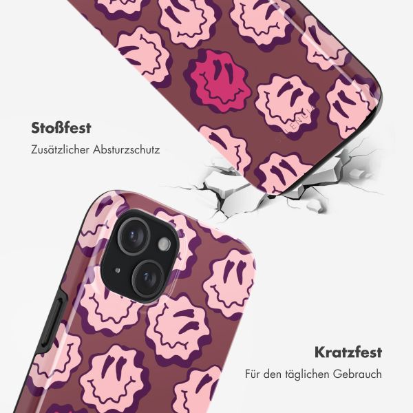 Selencia Vivid Rückabdeckung mit MagSafe Apple iPhone 15 - Wavy Smiley Pink