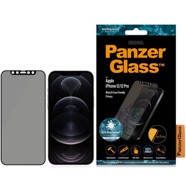 PanzerGlass Privacy Case Friendly Anti-Bacterial Displayschutzfolie für das Apple iPhone 12 (Pro)