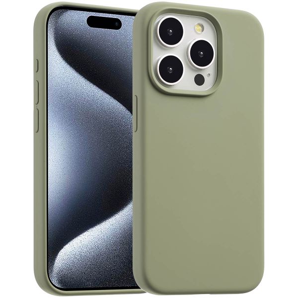 Accezz Liquid Silikoncase mit MagSafe für das iPhone 15 Pro - Cooper Green