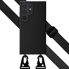 Selencia SilikonHülle mit abnehmbarem Band Samsung Galaxy S24 Ultra - Schwarz