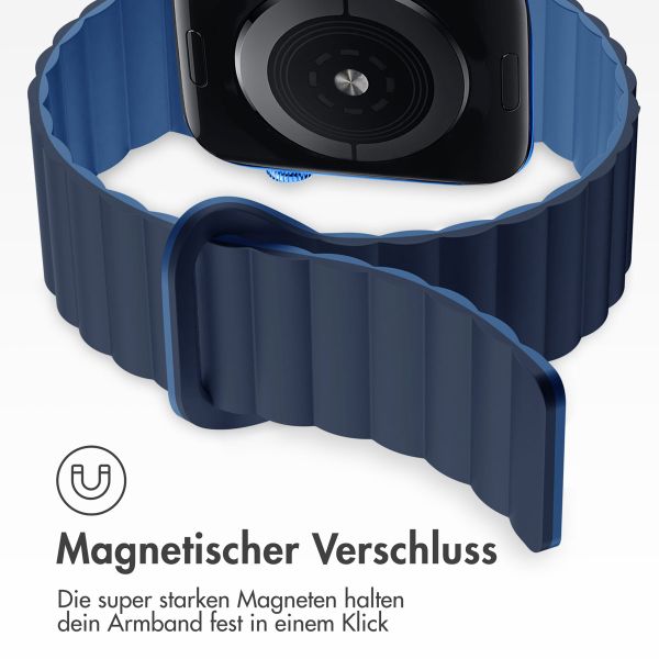 imoshion Silikon-Magnetarmband für die Apple Watch Apple Watch Series 1 bis 9 / SE (38/40/41 mm) | Series 10 (42 mm) - Dunkelblau