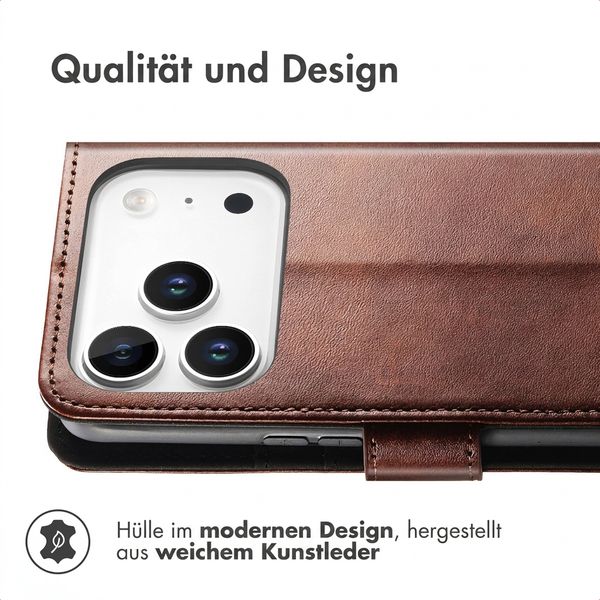 imoshion Luxuriöse Klapphülle Apple iPhone 18 Pro Max / 17 Pro Max - Dunkelbraun