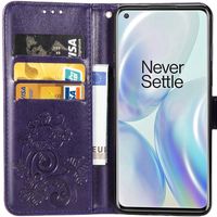 Kleeblumen Klapphülle Violett OnePlus 8