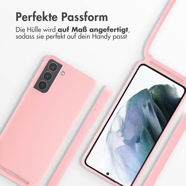 imoshion Silikonhülle mit Band für das Samsung Galaxy S21 - Rosa