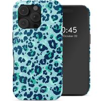 Selencia Vivid Tough Back Cover mit MagSafe für das iPhone 16 Pro - Wild Spots Light Blue