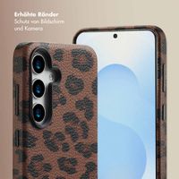Selencia Sabi Backcover Leopardenmuster mit MagSafe Samsung Galaxy S25 - Mocha Brown