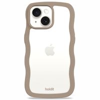 Holdit Wavy Case für das Apple iPhone 14/15 Plus - Mocha Brown / Transparent