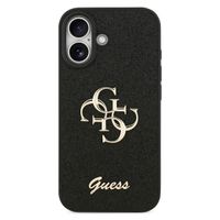 Guess 4G Metal Logo Back Cover mit Glitter Apple iPhone 17 - Schwarz