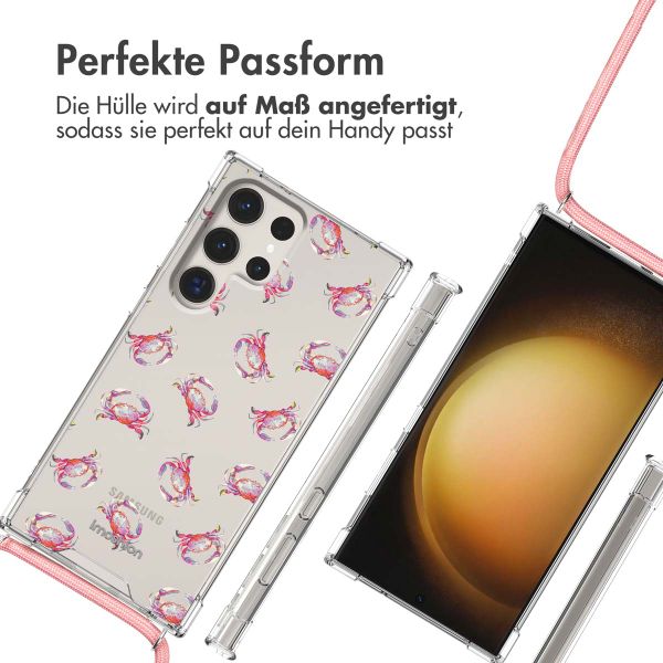 imoshion Design Hülle mit Band Samsung Galaxy S23 Ultra - Crab Watercolor