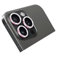 Holdit Kameraprotektor Glitzer für das Apple iPhone 15 Pro / 15 Pro Max - Pink