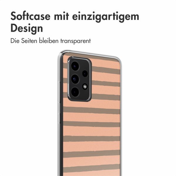 imoshion Design Hülle Samsung Galaxy A52(s) (5G/4G) - Striped peach reverse