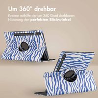 imoshion 360° drehbare Design Klapphülle Samsung Galaxy Tab S10 Plus / Tab S9 FE Plus / Tab S9 Plus - White Blue Stripes