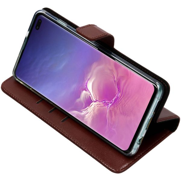 Valenta Klapphülle Leather Braun für das Samsung Galaxy S10 Plus