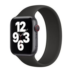 Apple Silikon Solo Loop für  Apple Watch Series 1 - 9 / SE (38/40/41 mm) | Series 10 / 11 (42 mm) - Größe 7 - Schwarz