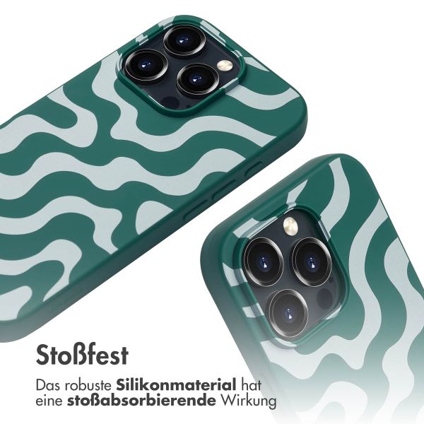 imoshion SilikonHülle design mit Band Apple iPhone 16 Pro Max - Petrol Green Groovy