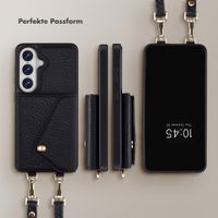 Selencia Sera HandyHülle mit Kordel und Umschlag-Kartenhalter Samsung Galaxy A27 (5G) - Schwarz