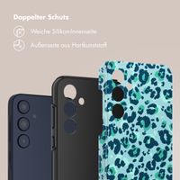 Selencia Vivid Tough Back Cover für das Samsung Galaxy A35 - Wild Spots Light Blue