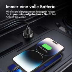 Accezz Autoladegerät | Schnellladegerät mit 2 Ports - 2x USB-C 65 Watt - Schwarz