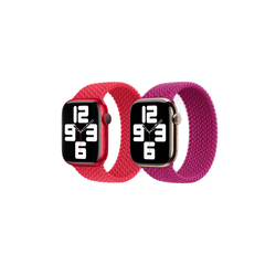 Apple 2 Pack Geflochtenes Solo Loop für Apple Watch | 38/40/41/42 mm - Größe 2 -  PRODUCT(RED)  / Magenta