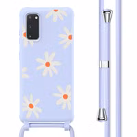 imoshion SilikonHülle design mit Band Samsung Galaxy S20 - Lila Flower Distance