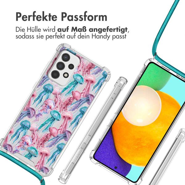 imoshion Design Hülle mit Band für das Samsung Galaxy A52(s) (5G/4G) - Jellyfish Watercolor