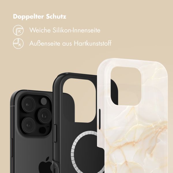 Selencia Vivid Rückabdeckung mit MagSafe Apple iPhone 16 Pro Max - Golden Beige Marble