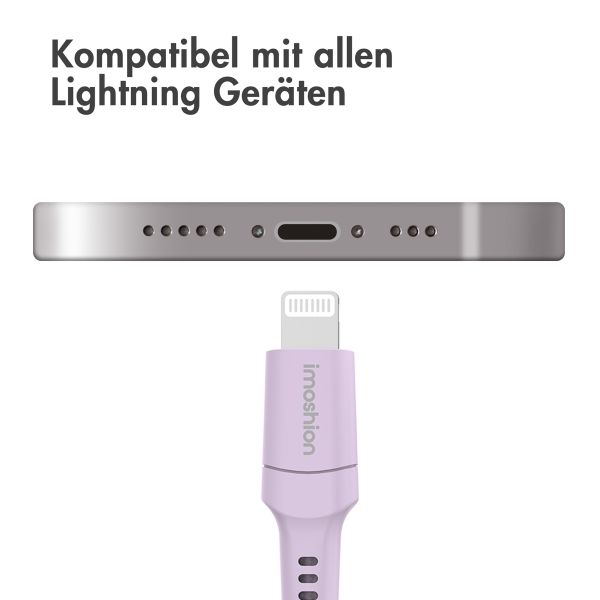 imoshion ﻿Lightning- auf USB-C-Kabel – nicht MFi-zertifiziert – Geflochtenes Gewebe – 2 m – Lila