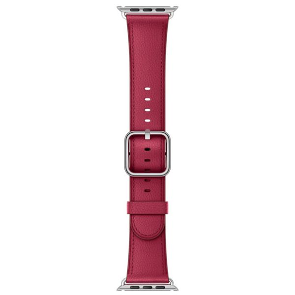 Apple Leather Band Classic Buckle für die Apple Watch Series 1-10 / SE / Ultra (2) - 42/44/45/46/49 mm - Berry