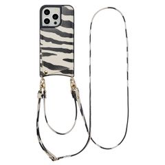 Selencia Nova HandyHülle mit Kordel und Kartenhalter Apple iPhone 14 Pro - Zazzy Zebra