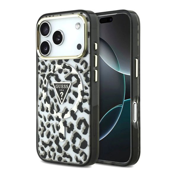 Guess MagSafe Case Apple iPhone 18 Pro / 17 Pro - Leopard Black