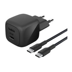 Belkin BoostCharge Kompakte USB-C-Ladegerät 25W mit USB-C-auf-USB-C-Kabel - 1 Meter - Schwarz