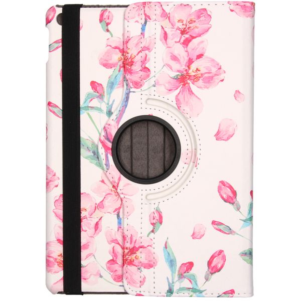 imoshion 360° drehbare Design Tablet Klapphülle Apple iPad 9 (2021) 10.2 Zoll / iPad 8 (2020) 10.2 Zoll / iPad 7 (2019) 10.2 Zoll - Blossom Watercolor White