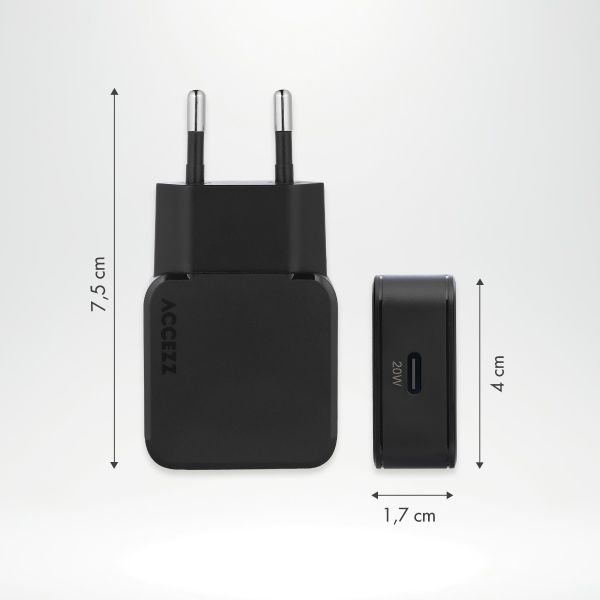 imoshion MagSafe Powerbank 10.000 mAh + Accezz Ultra Slim GaN Ladegerät + Accezz USB-C- auf USB-C-Kabel - 1 Meter - Schwarz