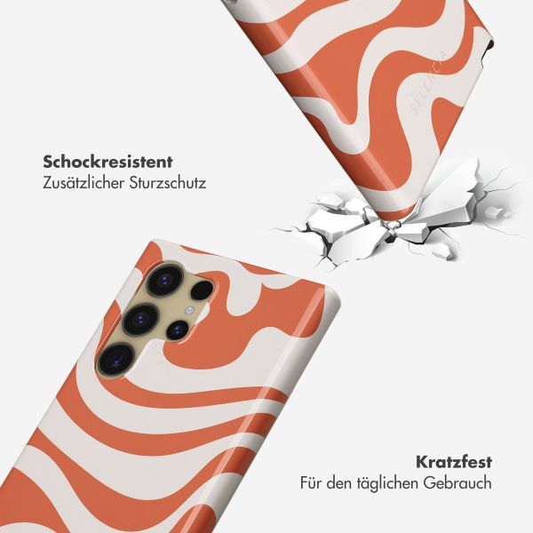 Selencia Vivid Tough Back Cover für das Samsung Galaxy S24 Ultra - Dream Swirl Orange