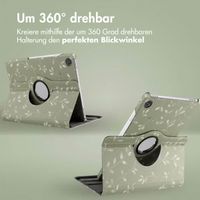 imoshion 360° drehbare Design Klapphülle Samsung Galaxy Tab A9 Plus - Green Flowers
