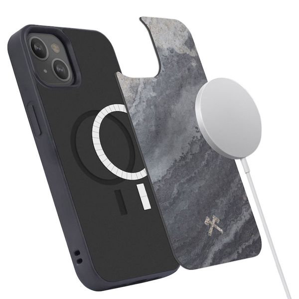 Woodcessories Bumper Case MagSafe für das iPhone 14 - Real Slate Stone