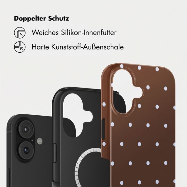 Selencia Vivid Rückabdeckung mit MagSafe Apple iPhone 16 - Happy Dots Chocolate