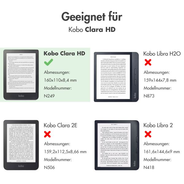 imoshion Vegan Leather Klapphülle Kobo Clara HD - Rot